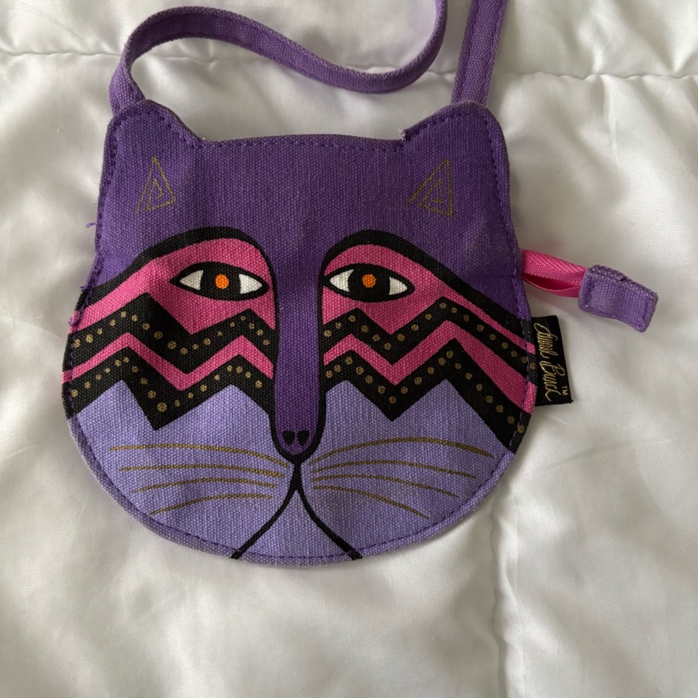 Laurel Burch Purple and Pink Cat Face Bag - Picture 2 of 7